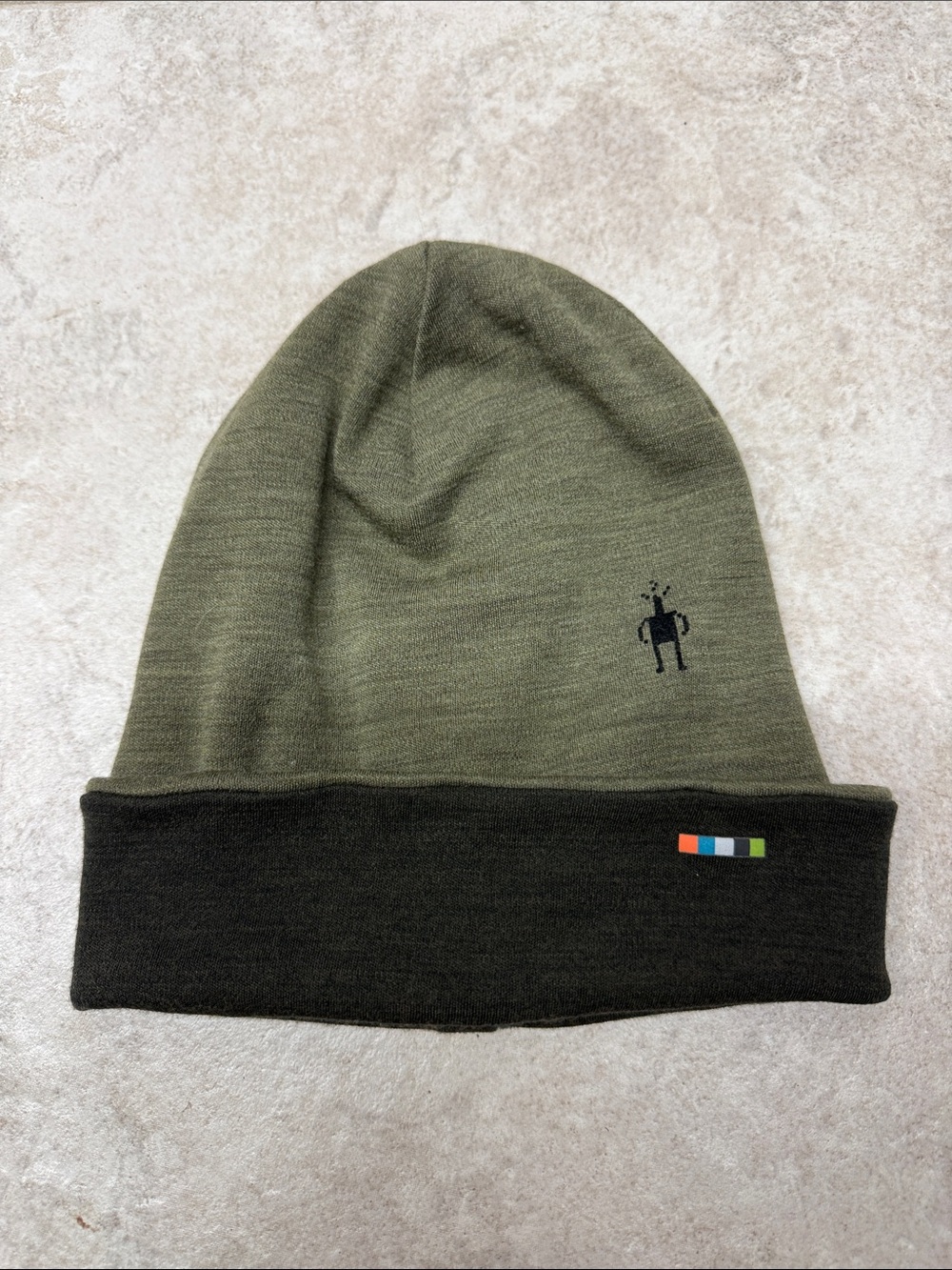 Smartwool Thermal Merino Wool Reversible Cuffed Beanie 250 Green Hat